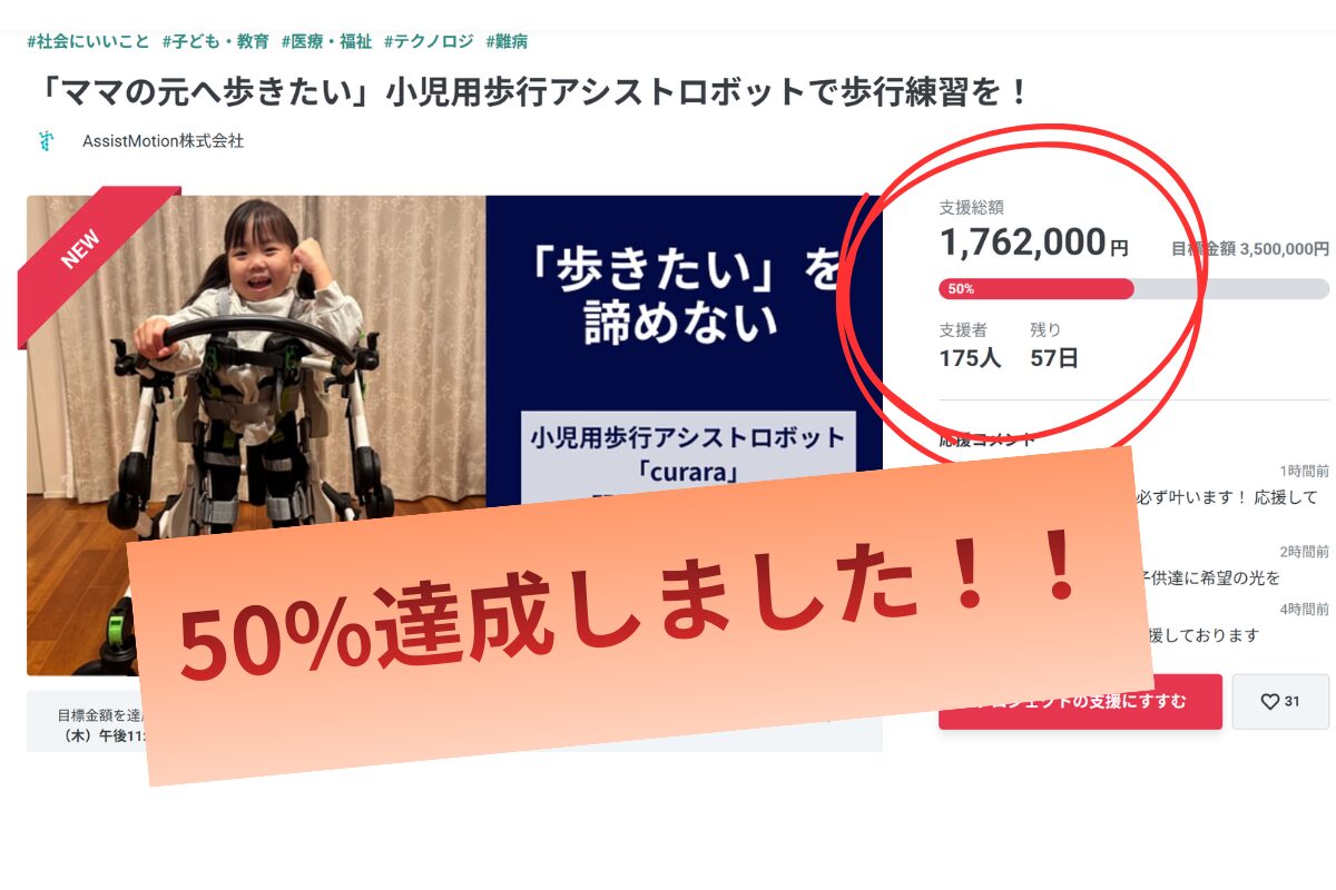 【クラウドファンディング50%達成！！】